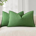 Foindtower Decorative Linen Lumbar Throw Pillow Covers 12x20 Forest Green by Foindtower