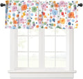 Watercolor Round Points Valance, Abstract Geometric Rainbow Orange Pink Purple by JanJCurt