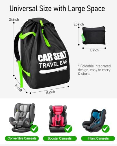 Car Seat Travel Bag for Airplane, Padded Strap Car Seat Bags for Air Travel - Image 3