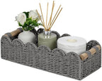 CubesLand Scalloped Toilet Paper Storage Basket W/Handle by CubesLand
