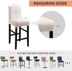 Fuloon Waterproof Barstool Covers Chair Slipcovers, Pale Beige, 4 Pack - Image 3