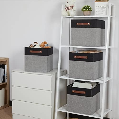 Temary Fabric Cube Storage Bins 12 Inch Decorative Storage Cubes Baskets 4 Pack - Image 5