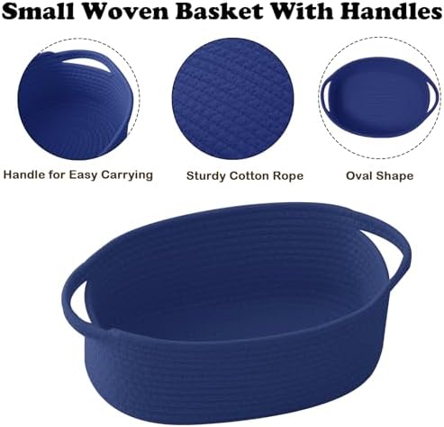 Royal Blue Woven Rope Basket, Baby Gift Basket - Image 3