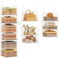 4-in-1 Hanging Closet Organizers and Storage, 4 Hooks 2 Adjustable Dividers by Yuyetuyo