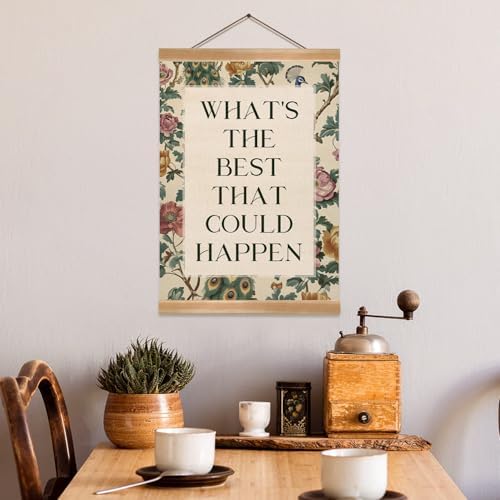 ZTGDA Inspirational Vintage Floral Wall Art –What’s the Best That Could Happen - Image 5