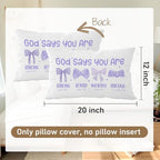 Purple Pillow Cover 12x20, Bow Coquette Room Decor - Image 5