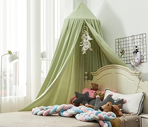 Mengersi Bed Canopy for Girls, Round Dome Canopy Curtains Room Decoration by Mengersi