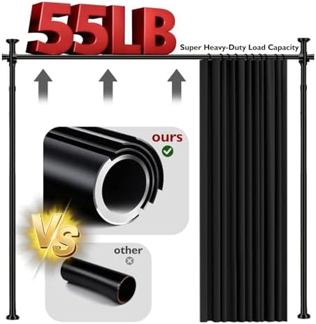 Room Divider Curtain Set-No Drilling Curtain Rod Set, Room Divider Wall - Image 6