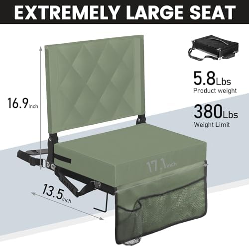 Sheenive Stadium Seats with Back Support, Padded Bleacher Seat Cushion - Image 2
