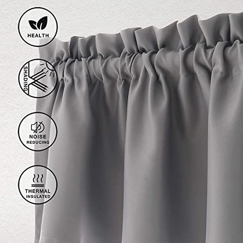 Hiasan Grey Valance Curtains for Window 60 x 18 Inches 1 Panel - Image 2