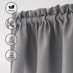 Hiasan Grey Valance Curtains for Window 52 x 18 Inches 1 Panel - Image 2