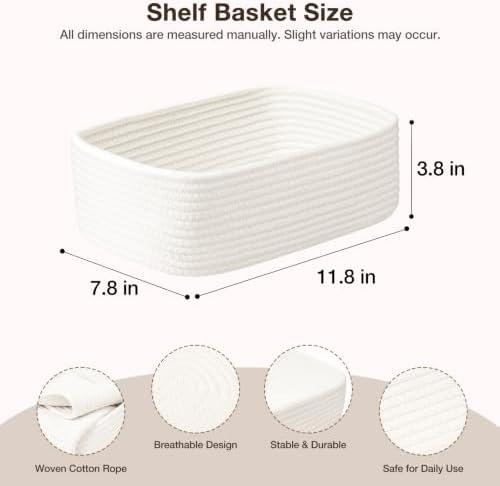 3 Pack Small Baskets for Organizing, Woven Storage Baskets for Shelves - Image 2