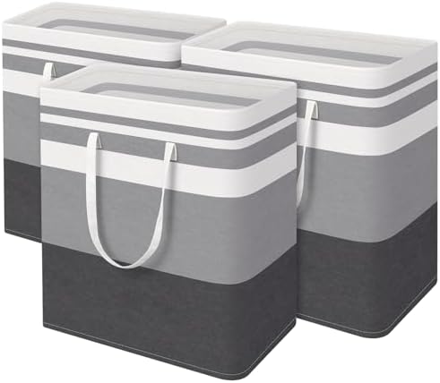 BlissTotes 3-Pack Laundry Basket, Collapsible Laundry Hamper by BlissTotes
