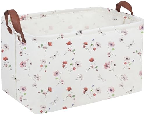 Sanjiaofeng Rectangular Kids Basket Flower Storage Bins, Girls Storage Basket by Sanjiaofen