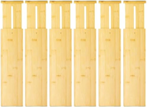 VaeFae 6 Pack Bamboo Drawer Dividers, Expandable Separators by VaeFaeDirect