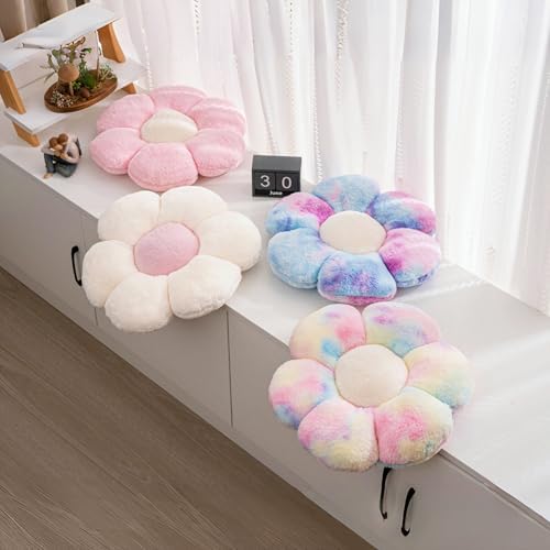 2 Pcs Pink Throw Pillows Cute Flower Decorative Pillows - Image 3