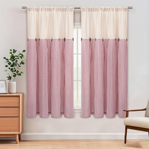 ASPMIZ Farmhouse Living Room Curtains Boho, Country Linen Curtains - Image 2
