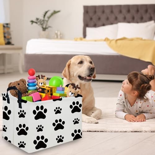 Rectangular Dog Basket, Nursery Hamper, Collapsible canvas kids toy storage box - Image 5