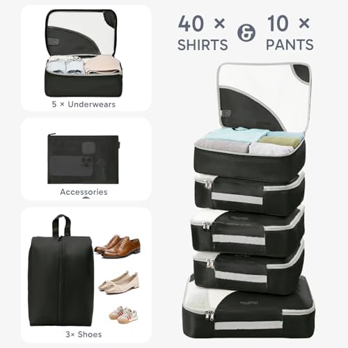 OlarHike 10 Set Packing Cubes for Travel, Gifts for Women Mom, Anti-Tearing - Image 4