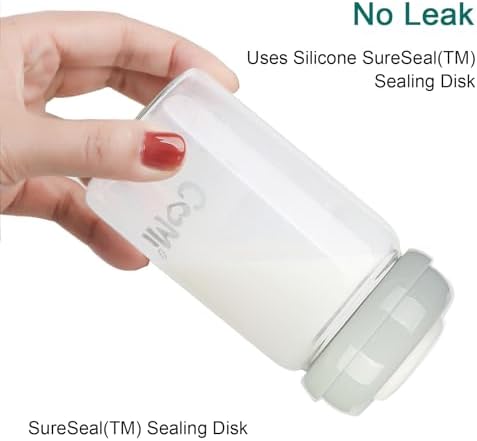 COMI Wide Neck Glass Breastmilk Collection n Storage Bottle, 4 Packs, 8oz - Image 4