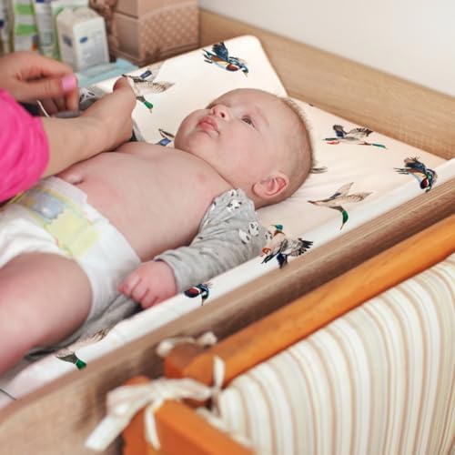 4 Pack Mallard Duck Baby Changing Pad Covers Neutral Unisex Breathable Fitted - Image 4