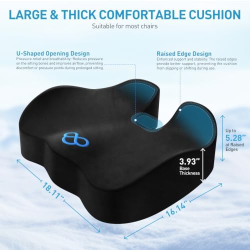 BlissTrends Thick Seat Cushion for Office Chair & Car Seat - Image 2