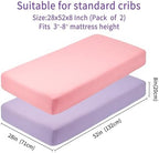 GUNTAIL Crib Sheets for Boys Girls, 100% Cotton Fitted Crib Sheet 2 Pack for - Image 4