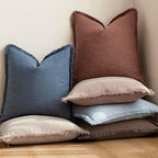 Foindtower Decorative Linen Fringe Lumbar Throw Pillow Covers Cozy Boho - Image 6
