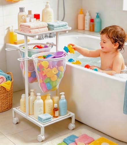 Bath Toy Storage Holder, Quick Drying Bathtub Toy Organizer by VINAEMO