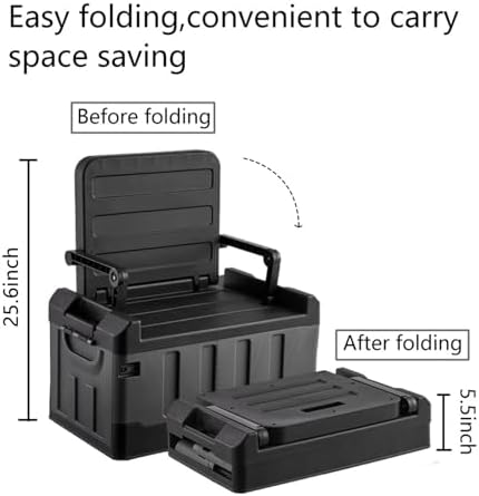Versatile Foldable Seatable Car Organizer Box 60L Heavy Duty Storage Bins - Image 3
