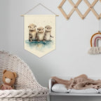 Nursery Decor, Sea Otter Watercolor Wall Art Canvas Banner, Woodland Nursery - Image 7