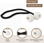 Hion Magnetic Curtain Tiebacks Black 6pcs, Curtain Holdbacks Hooks Holders - Image 2