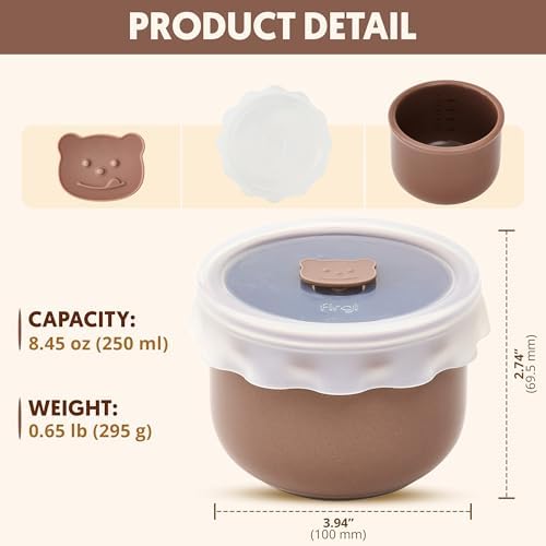 Ceramic Baby Food Storage Container, Airtight BPA-Free Jar - Image 3