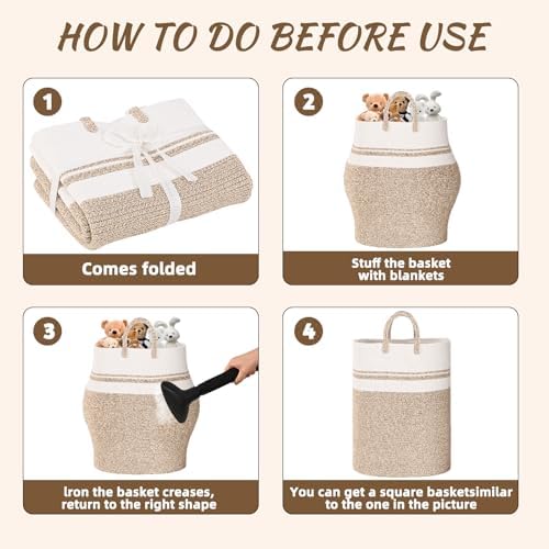Woven Laundry Basket for Clothes, 80 L Large Rectangle Laundry Hampers - Image 6