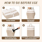 Woven Laundry Basket for Clothes, 80 L Large Rectangle Laundry Hampers - Image 6