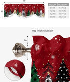 Red Merry Christmas Blackout Tie Up Valance Curtains - Image 6