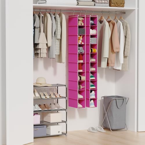 MAX Houser 2 Pack 10 Tier Slim Hanging Shoe Organizer Pink - Image 6
