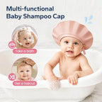 FUNUPUP Baby Shower Cap for Toddlers Kids, Soft TPE Silicone, Dusty Pink - Image 5