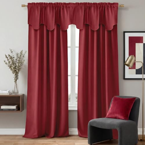 NICETOWN Burgundy Red Window Valance Curtain - Image 6