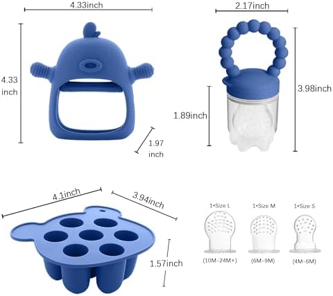 3-in-1 Baby Food & Fruit Feeder Set – Breastmilk Popsicle Mold - Image 3