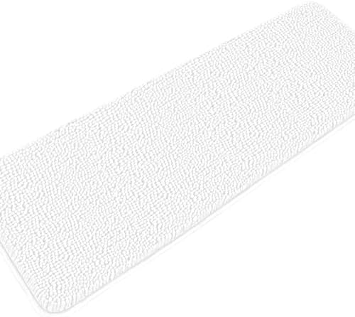 Yeaban Chenille White Bathroom Runner Rug 24"x60" by Yeaban