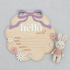Hello World Wooden Baby Birth Announcement Sign - Image 3