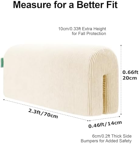 AEOCOO Bed Rail Bumpers for Toddlers, U-Shaped 2.3 Ft Kid Bed Bumpers Beige - Image 3