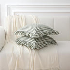 2 Pack Sage Green Gingham Ruffle Throw Pillow Covers 18''x18'' - Image 3