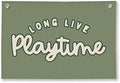 Playroom Decor for Boy, Long Live Playtime Wall Hanging Linen Banner, 20x30 by Unknown
