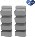 Delta Children 4 Pocket Over The Door Hanging Organizer, 2 Pack, Dove Grey - Image 4