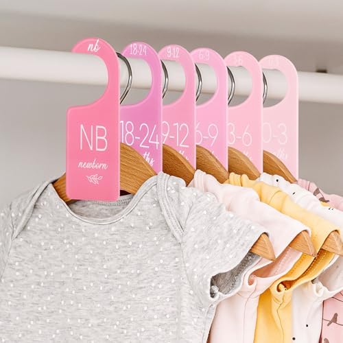 Whaline Acrylic Baby Closet Dividers Pink Hanging Infant Clothes Hanger - Image 6