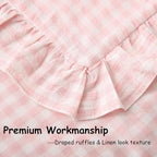 2 Pack Blush White Gingham Ruffle Throw Pillow Covers 18''x18'' - Image 6