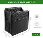 2PCS Car Seat Back Organizer, Waterproof Leather Hanging Backseat Organizer - Image 2