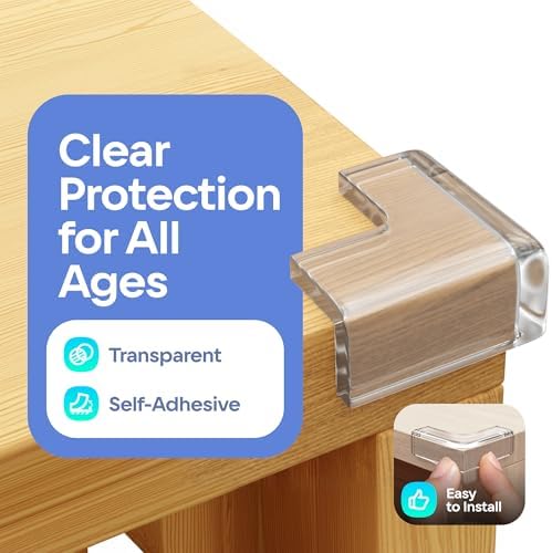 8-Pack Clear Baby Proof Corner Protectors, Soft Rubber Foam - Image 4